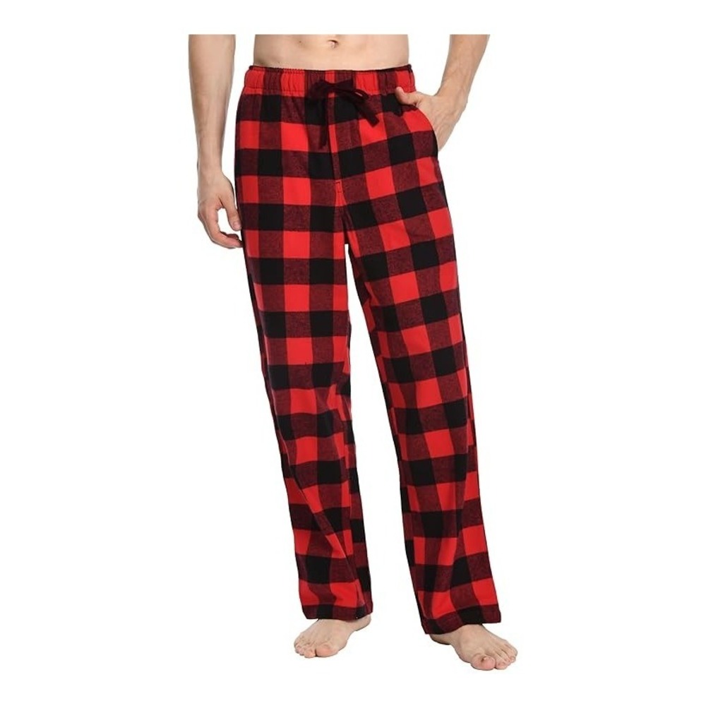 MSRP $25 Nutria Mens XL Flannel Pajama Pants Red Buffalo Plaid Cotton‎ Soft B